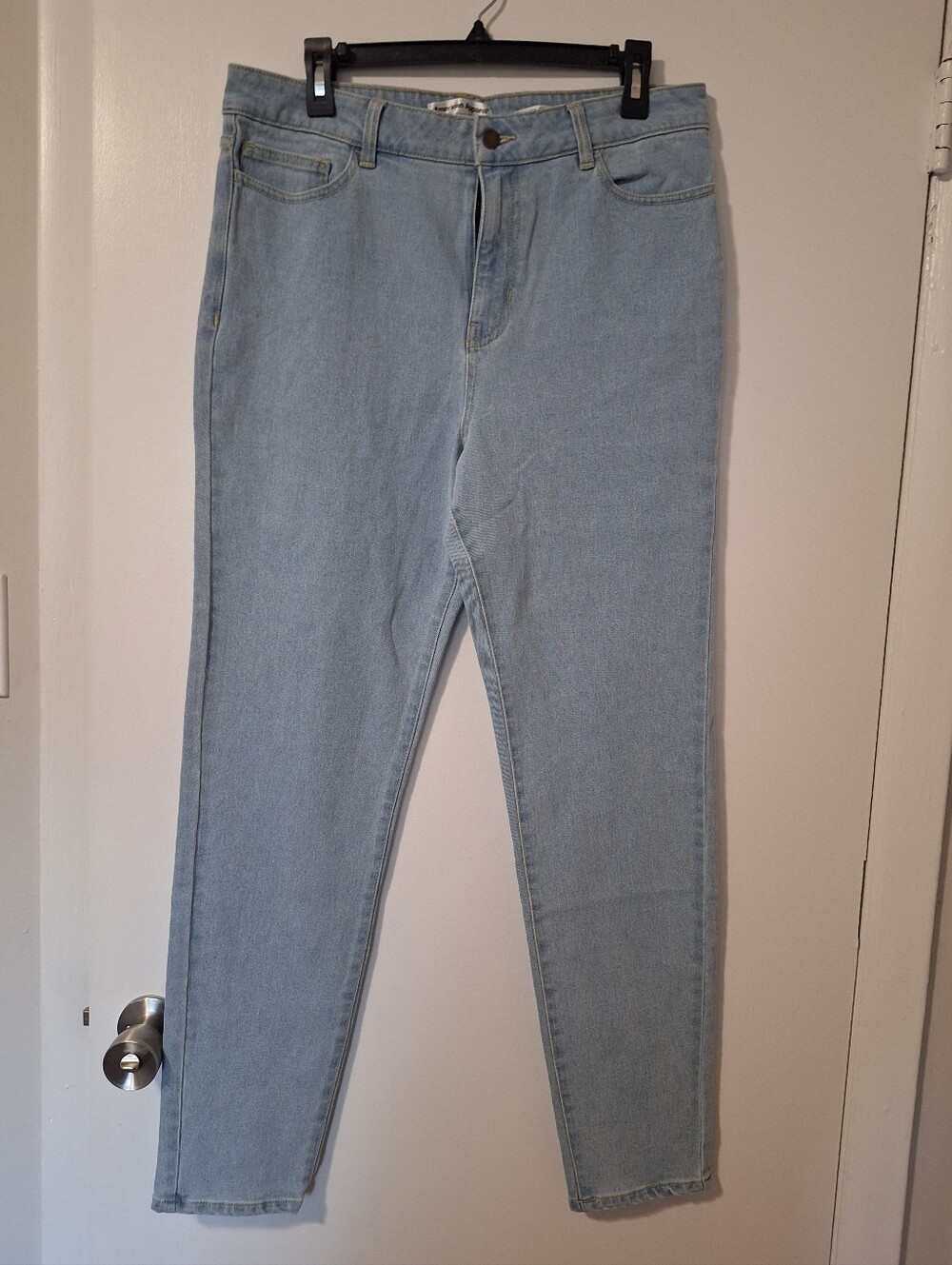 American Apparel High Rise Light Wash Denim Pencil Jean